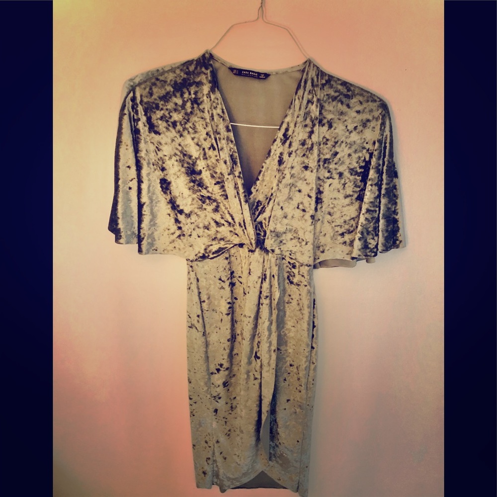 Zara-Velvet Blue/Grey Dress